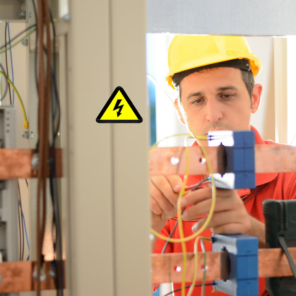 Heavy Equipment Stickers - 25枚入り 電気危険警告ステッカー 高電圧警告標識 強力粘着タイプ。ジム、倉庫、工場などの設備における警告表示に。