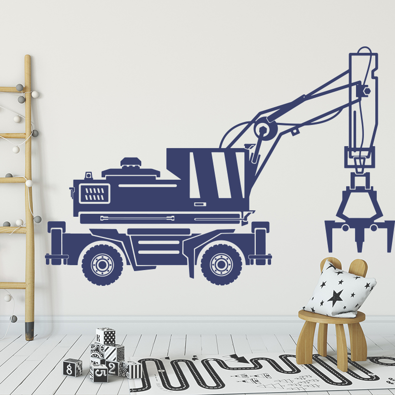 Heavy Equipment Stickers - 大型建設用ウォールステッカー,車用,トラック用,男の子用,寝室用,重い機器,建設車用,プレイルーム用