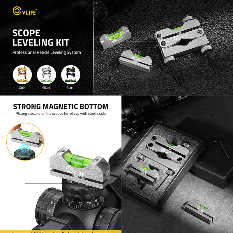 Heavy Equipment Operation - スコープレベリングキット ヘビーデューティー構造 光学照準器取り付け用レベル 2つの磁気ユニバーサルレベルバブル付き アルミニウム製