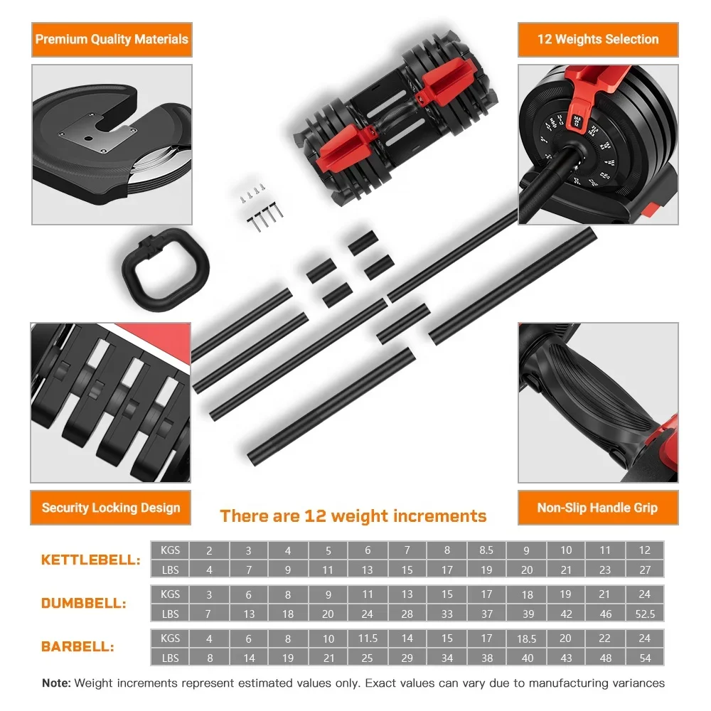 Heavy Equipment Logos - Xdumbbellカスタムロゴフィットネススクワット器具鋳造ケトルベルワークアウトヘビー24kg/53kg 3in1調整可能ケトルベルメーカー