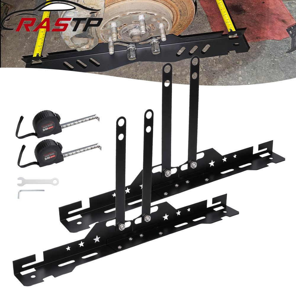 Heavy Equipment Operation - 2個入り 車用ホイールアライメントツールプレート ヘビーデューティー 2つの測定テープ付き 調整可能な自動ホイールレベリングアライナー バランシングプレート