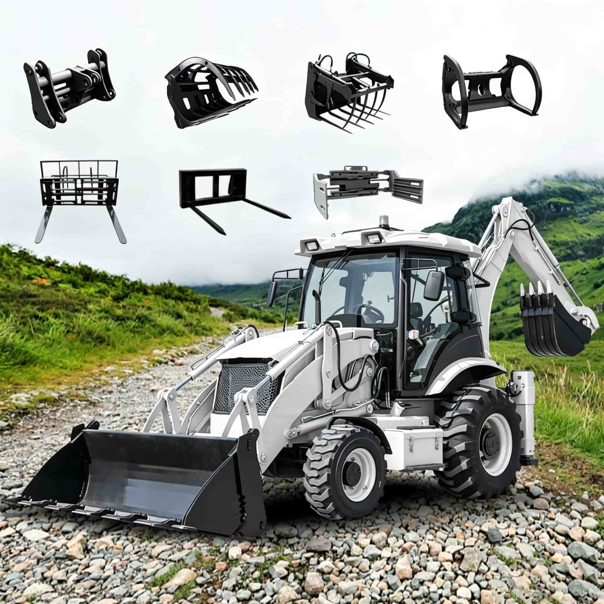 Heavy Equipment Kubota - 40-30C CE認証取得済みバックホーローダー、ユーロ5排出ガス基準適合、重作業用油圧機械、建設・農業用、ヨーロッパ向け