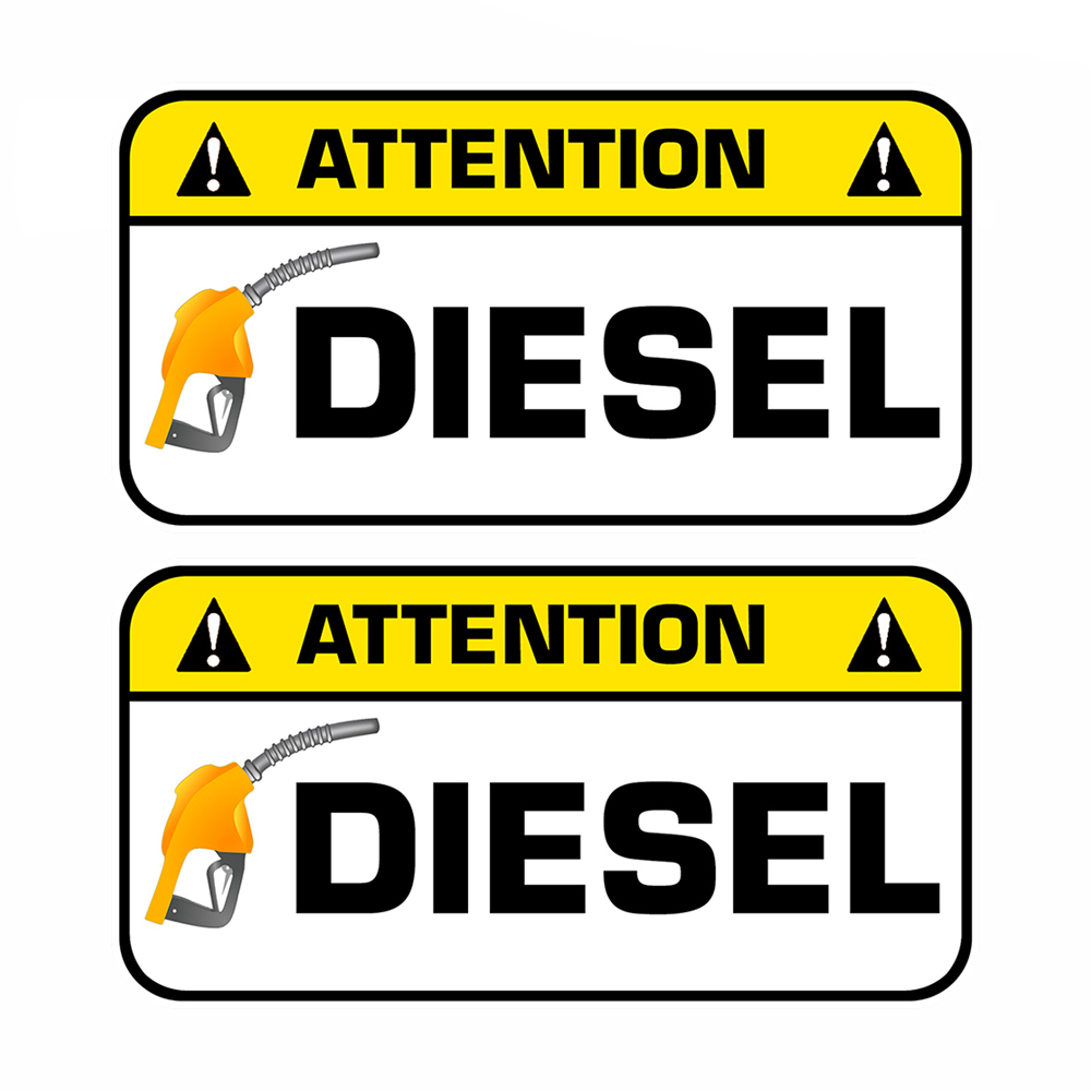 Heavy Equipment Stickers - 2 個 7 センチメートル注意ディーゼルガソリン自動車用ステッカー車用