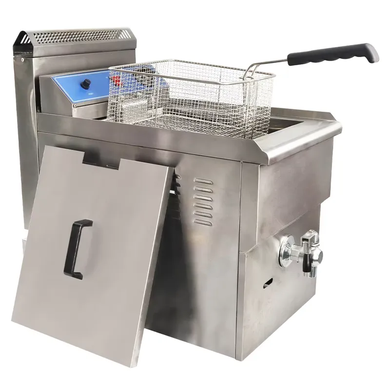 Heavy Equipment In Kitchen - 業務用大型ガス式フライヤー。フライドポテト用。レストランや厨房で使用。工場直販価格。