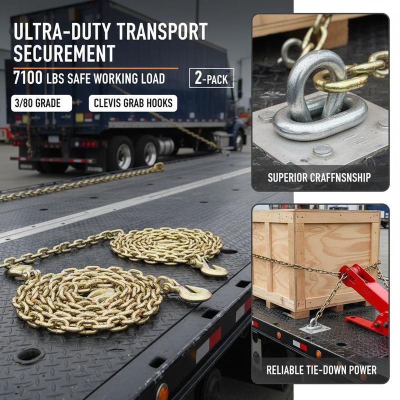 牽引チェーン 3/8インチ x 10.3フィート トウイング - Heavy Equipment Hauling のレビューと価格