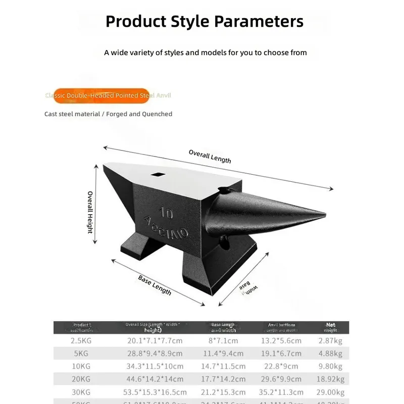 10kgヘビーデューティースチール製アンビル、鍛冶屋用工具、 - Heavy Equipment Company のレビューと価格