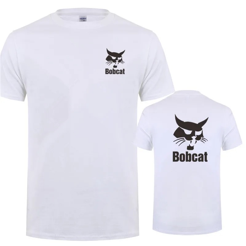 ボブキャット Tシャツ夏の男性半袖コットンボブキャット重機ロ - Heavy Equipment Logos のレビューと価格