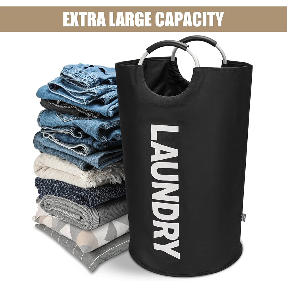 90L大型折りたたみ式ランドリーバスケット、パッド入りハンド - Heavy Equipment Washing のレビューと価格
