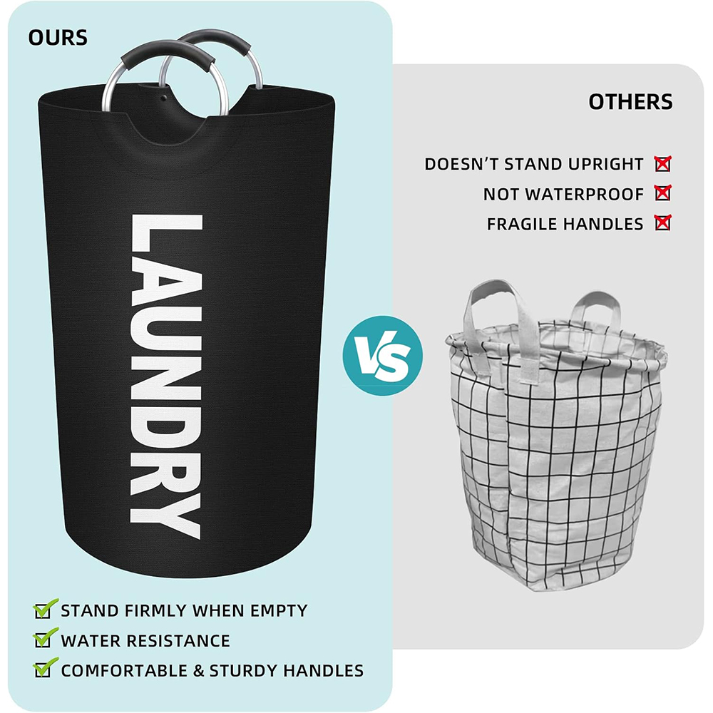 90L大型折りたたみ式ランドリーバスケット、パッド入りハンド - Heavy Equipment Washing のレビューと価格