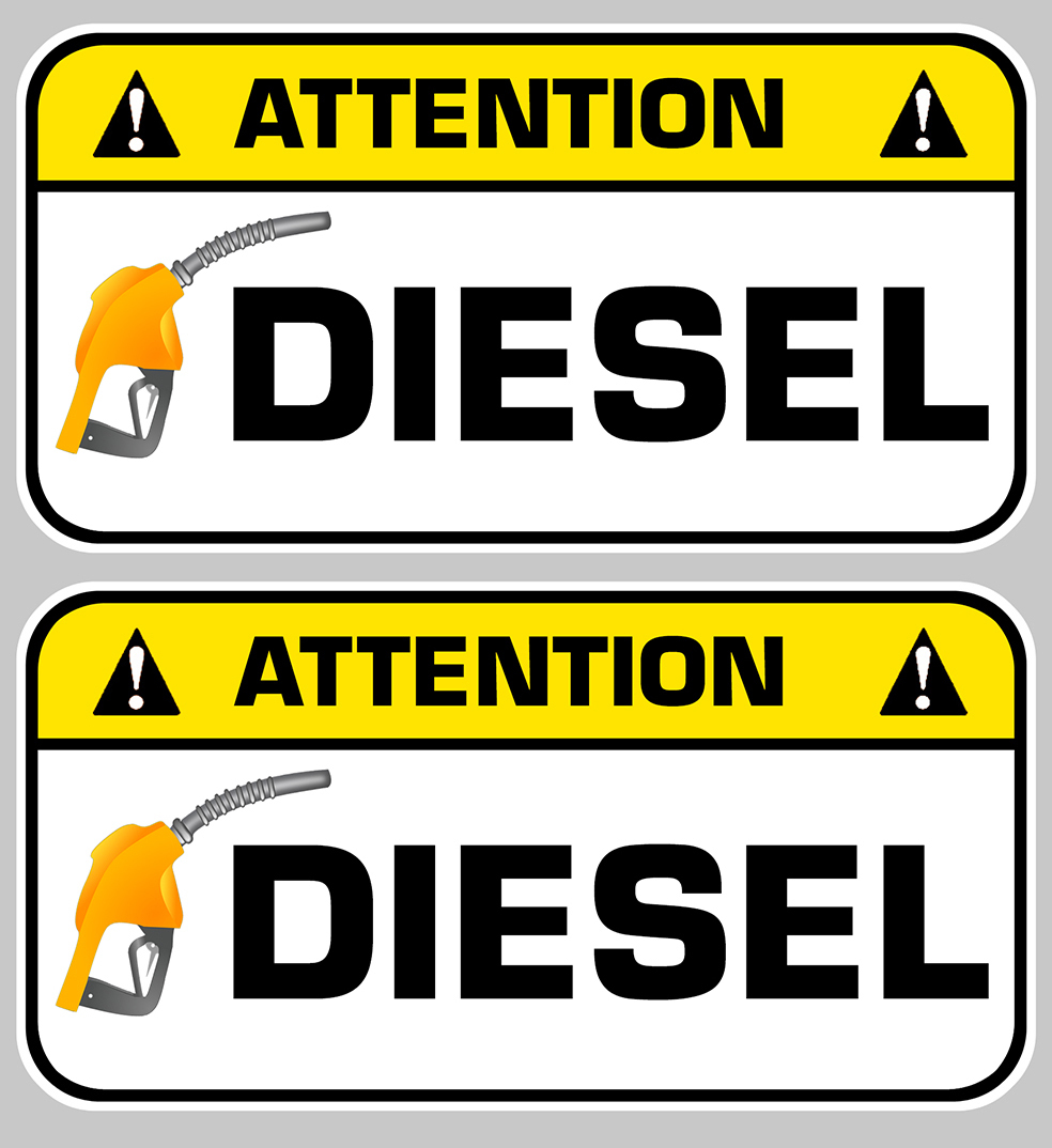 2 個 7 センチメートル注意ディーゼルガソリン自動車用ステ - Heavy Equipment Stickers のレビューと価格